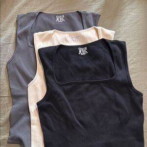 Women's Ribbed bodysuit Top - Black, Cream, Gray